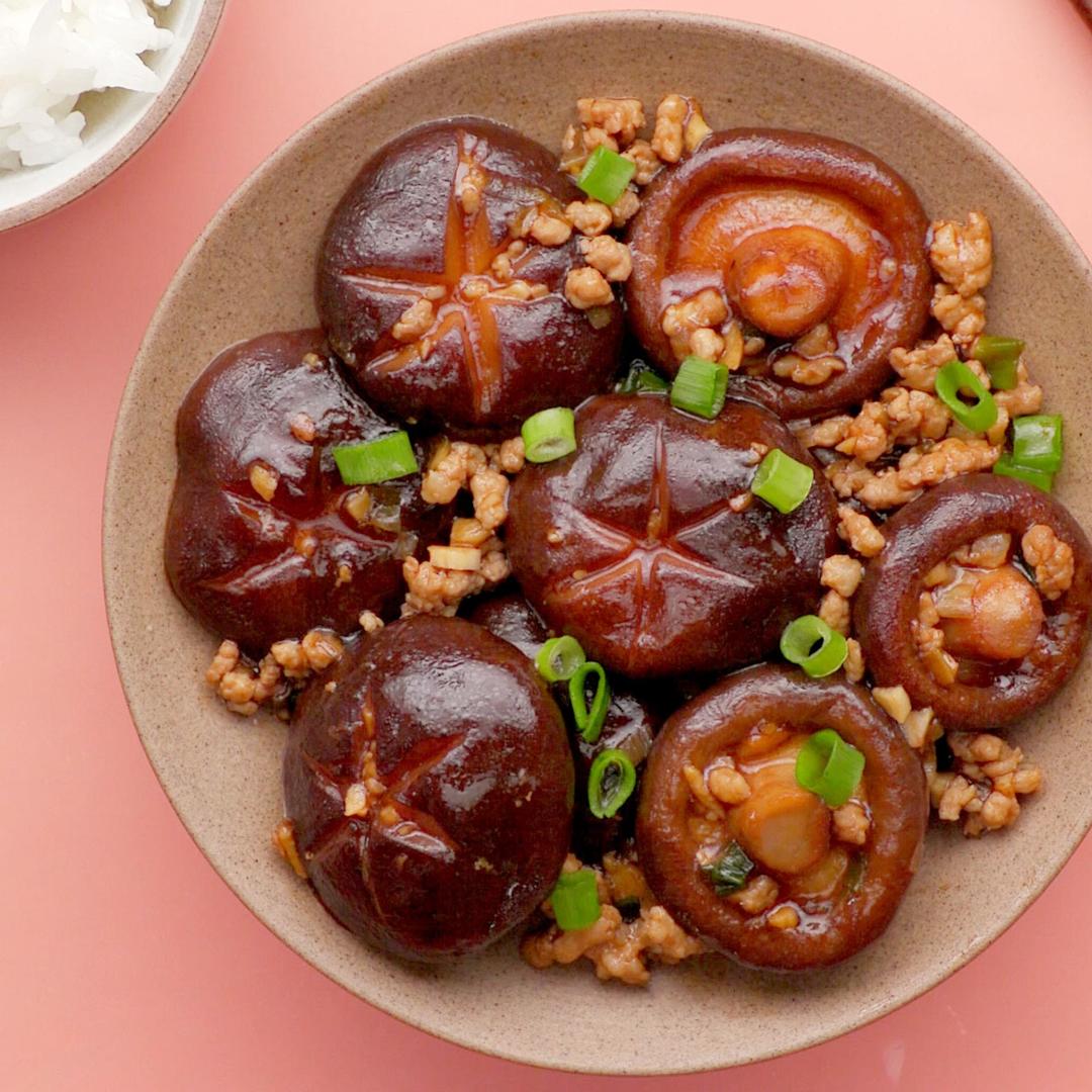 肉末烧香菇的做法