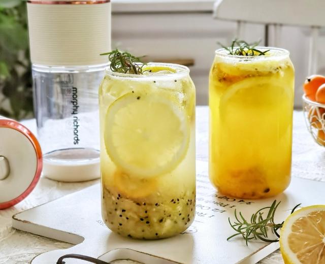 自制夏日特饮【菠萝百香果气泡水】+【奇异果气泡水】的做法