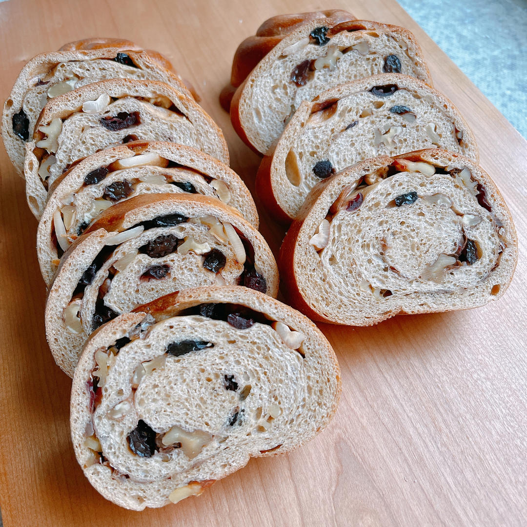 非一般的黑啤酵种俄罗斯果仁大列巴Nut Bread(一次发酵）