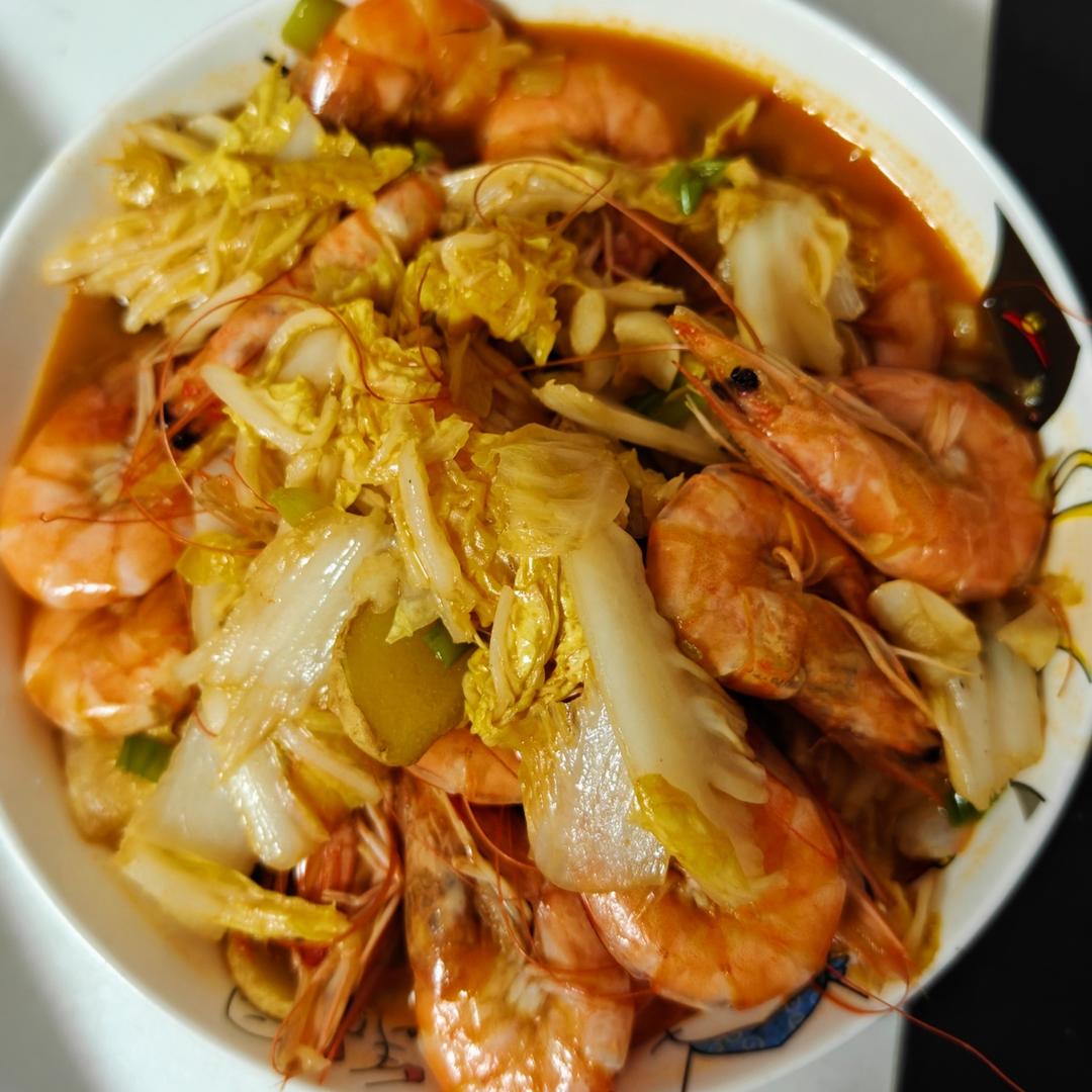 大虾炒白菜