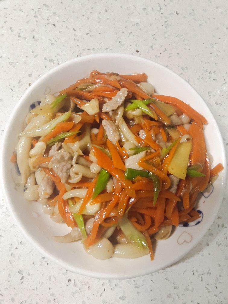 白玉菇炒肉下饭菜