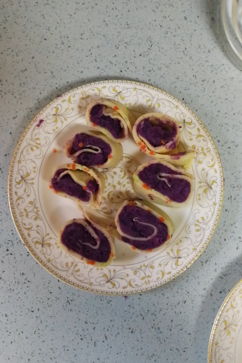 紫薯鸡蛋卷（宝宝早餐食谱）