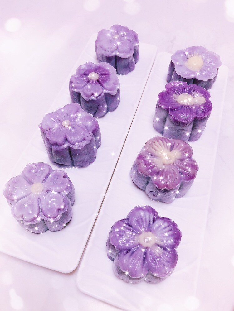 紫色系 冰皮月饼 不用色素的做法