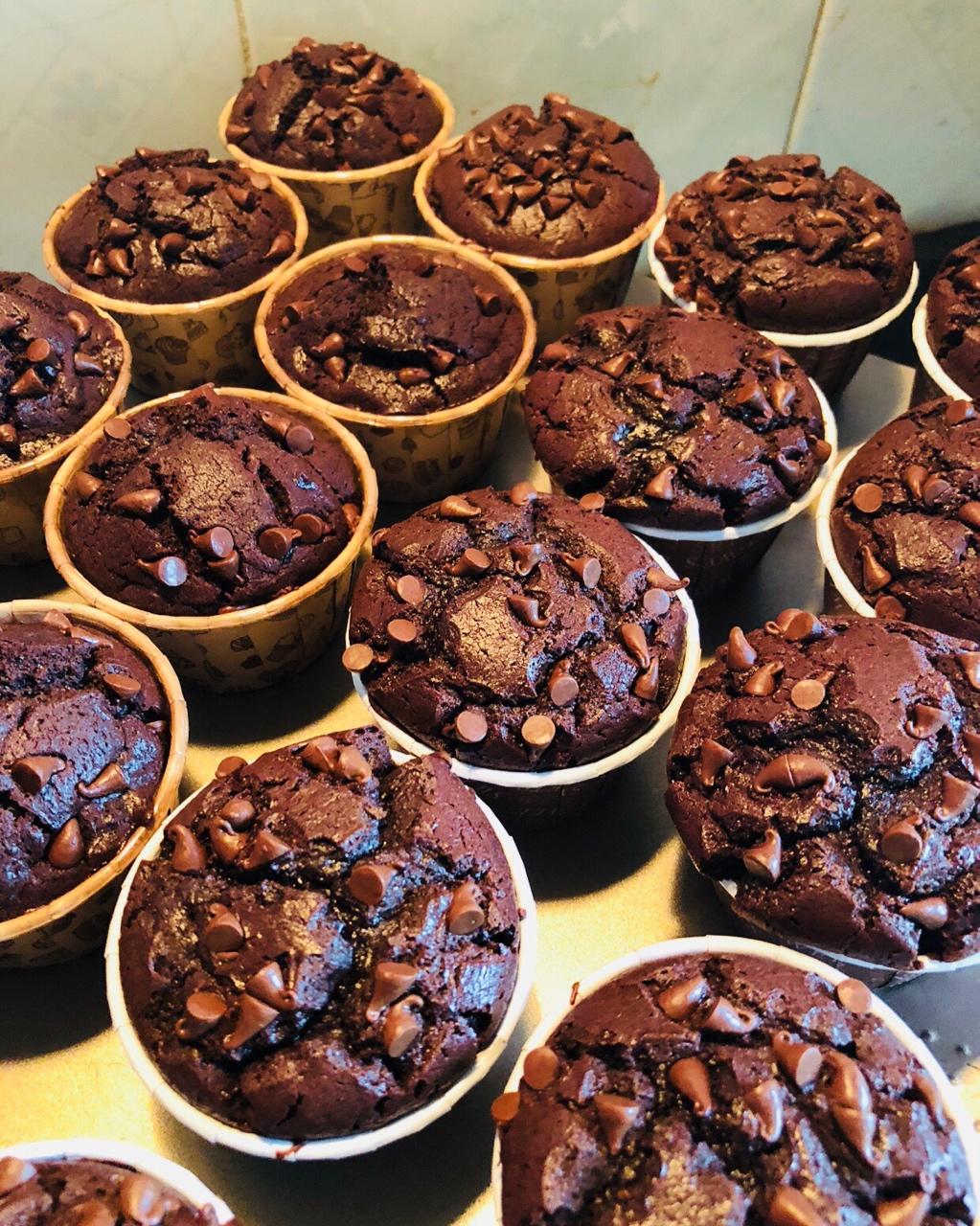 热带雨琳78做的超简单的星巴克巧克力麦芬