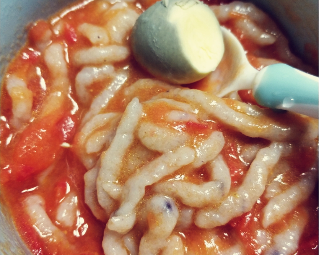 【8个月宝宝辅食】不用手和面的西红柿炒鸡蛋面条