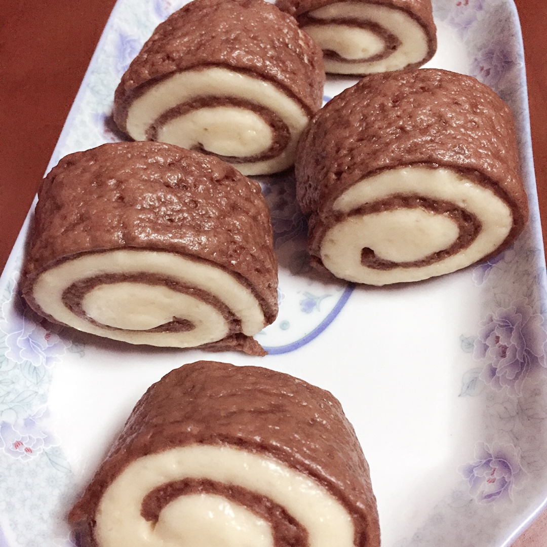 可可双色馒头