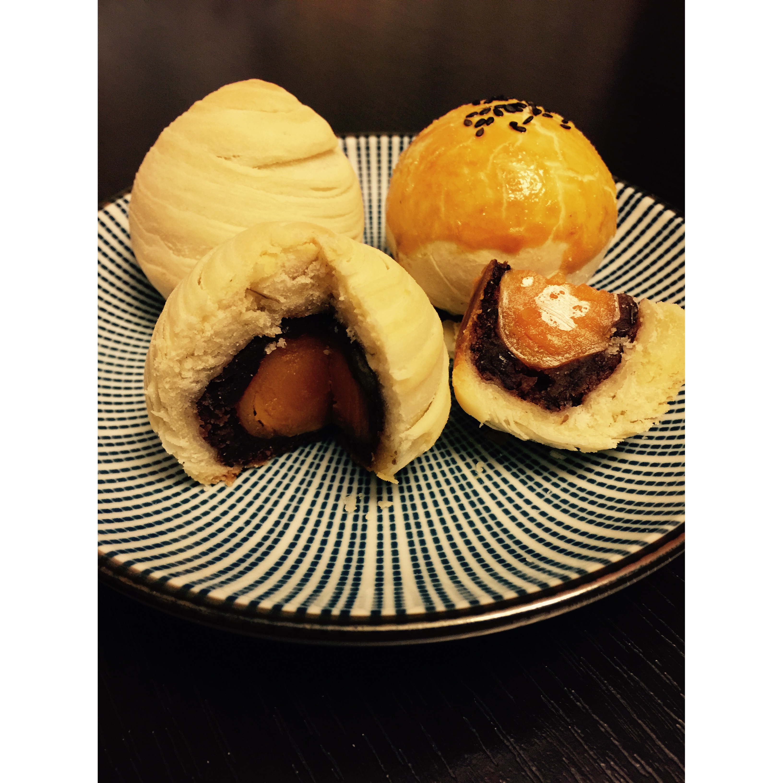 蛋黄酥~紫薯、抹茶、原味~花好月圆，中秋快乐~内附一次做六色蛋黄酥方法~