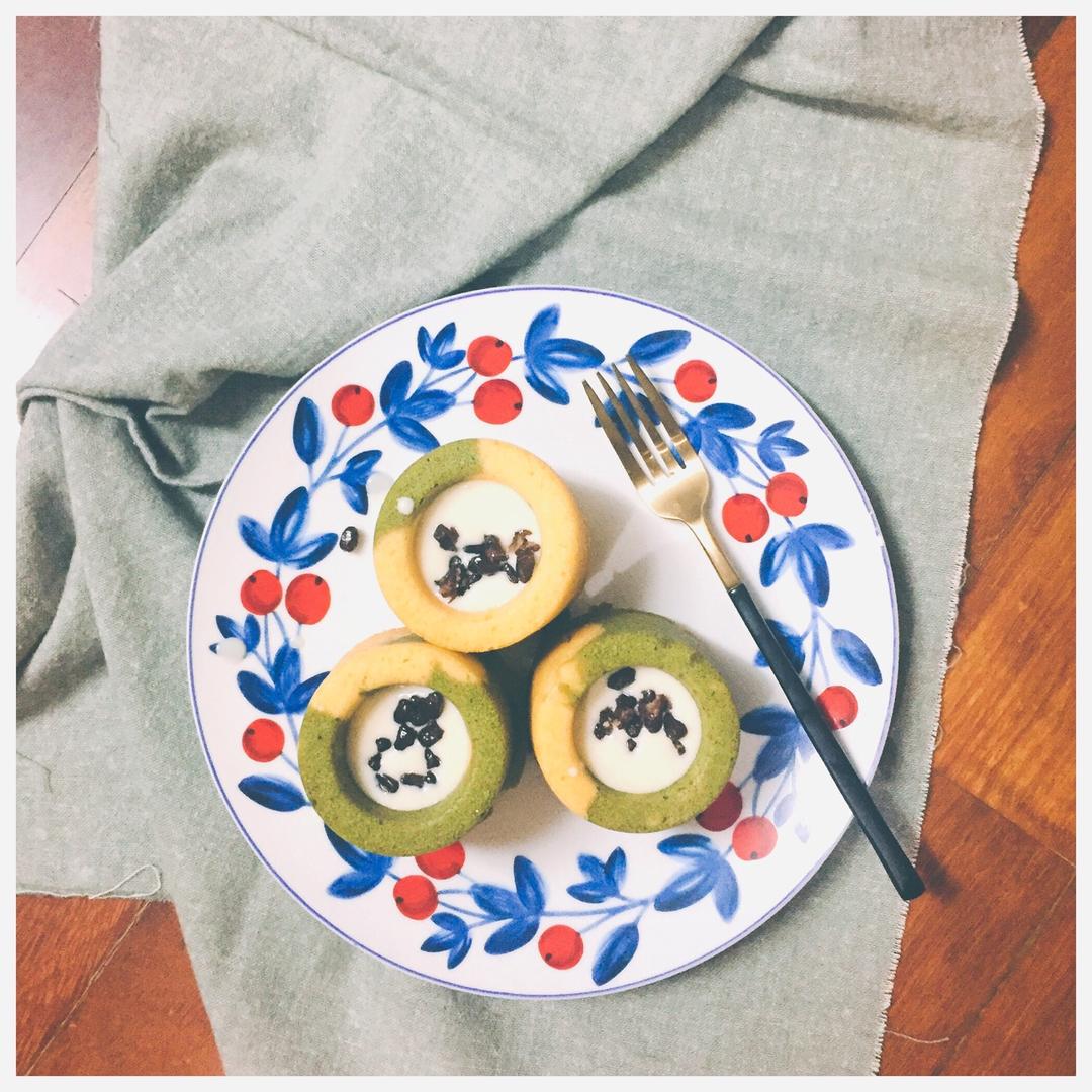 双色抹茶酸奶杯