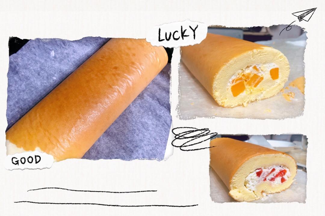 胖乎乎奶油芒果卷/不开裂不掉皮全过程详细图解烘焙视频/蛋糕篇6：「厚卷」