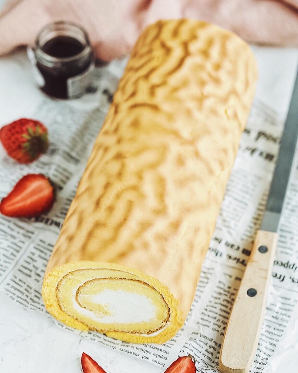 不甜不腻的虎皮蛋糕卷