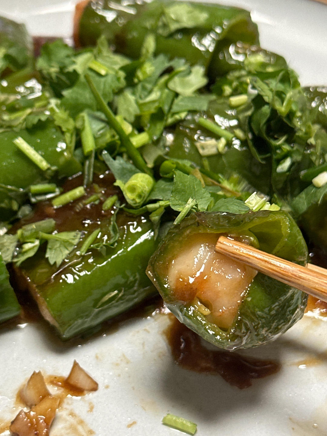 超下饭的青椒酿虾滑