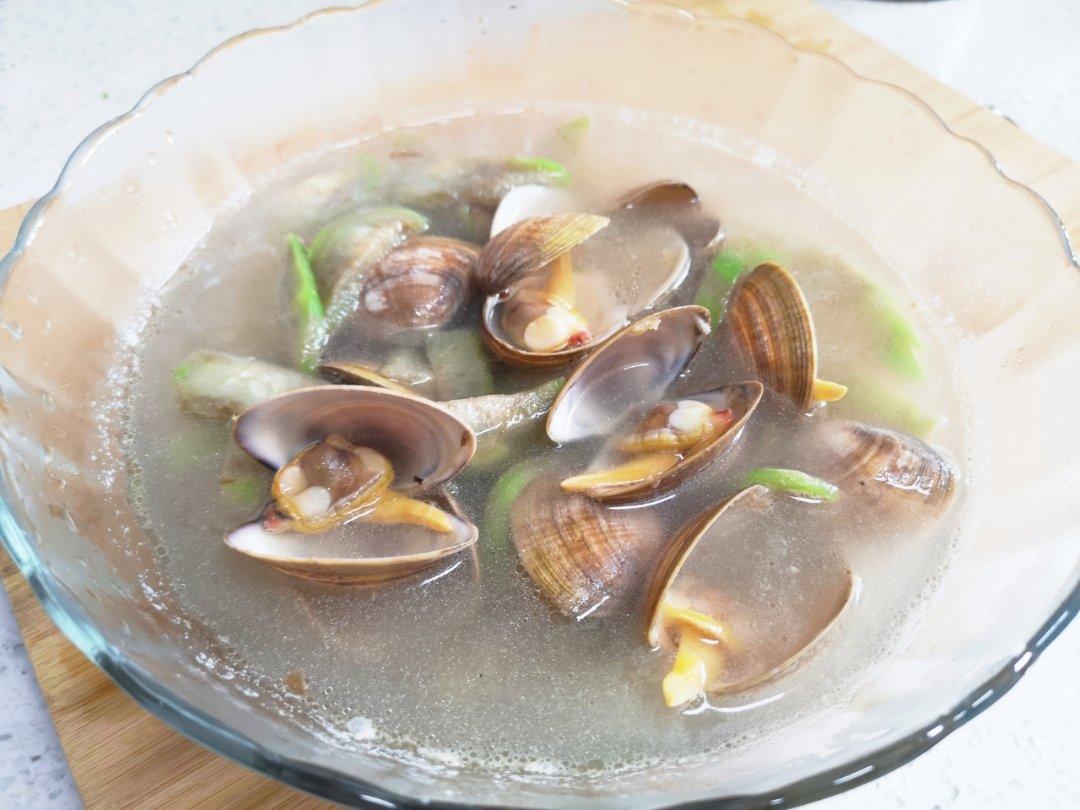 丝瓜毛豆蛤蜊汤（无油版）