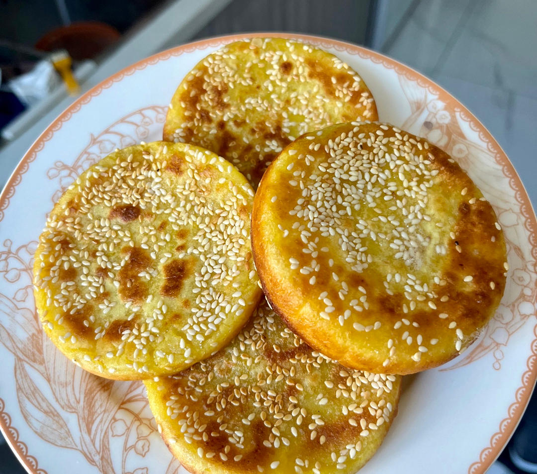 豆沙南瓜糯米饼(外酥里嫩)