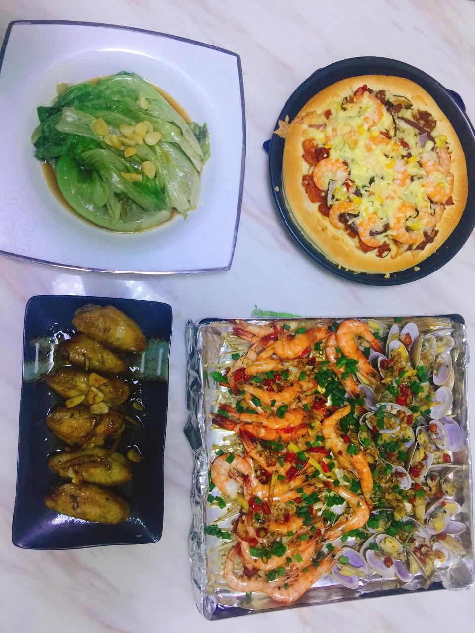 蒜蓉金针菇烤花蛤虾