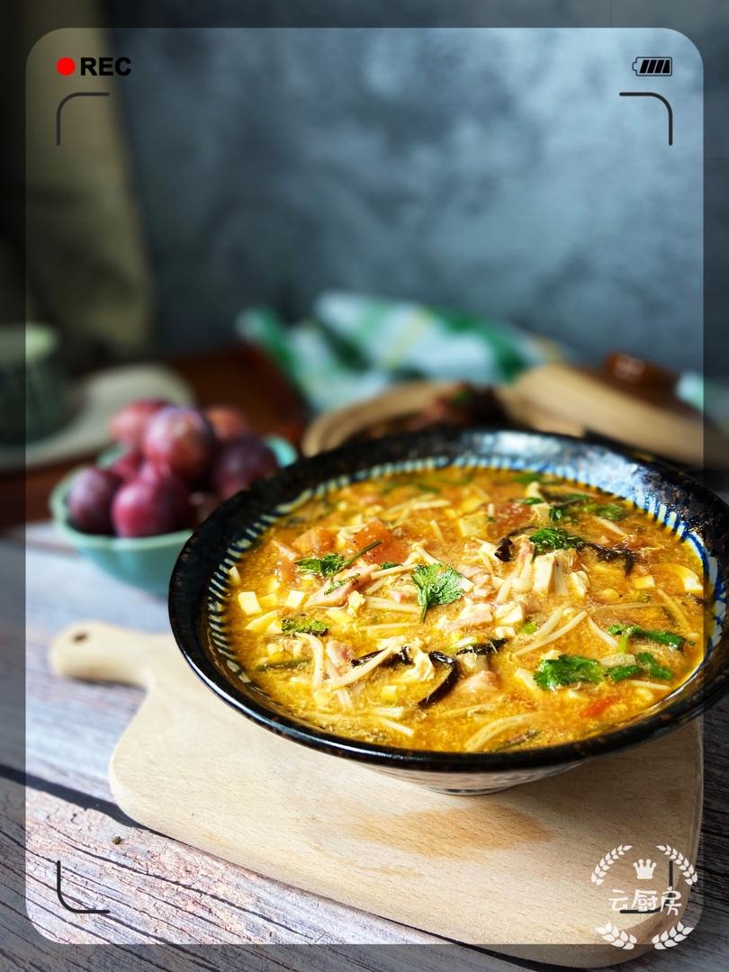 巨开胃巨好喝，10分钟搞定番茄酸辣汤冬季必喝。