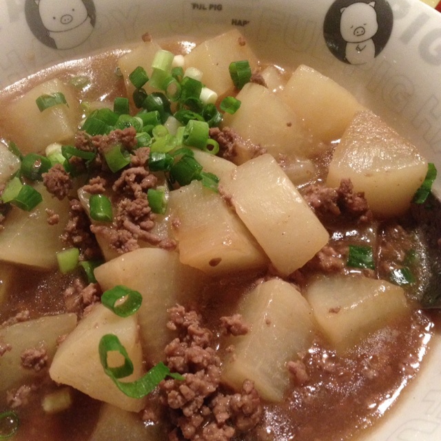 日式肉末煮萝卜