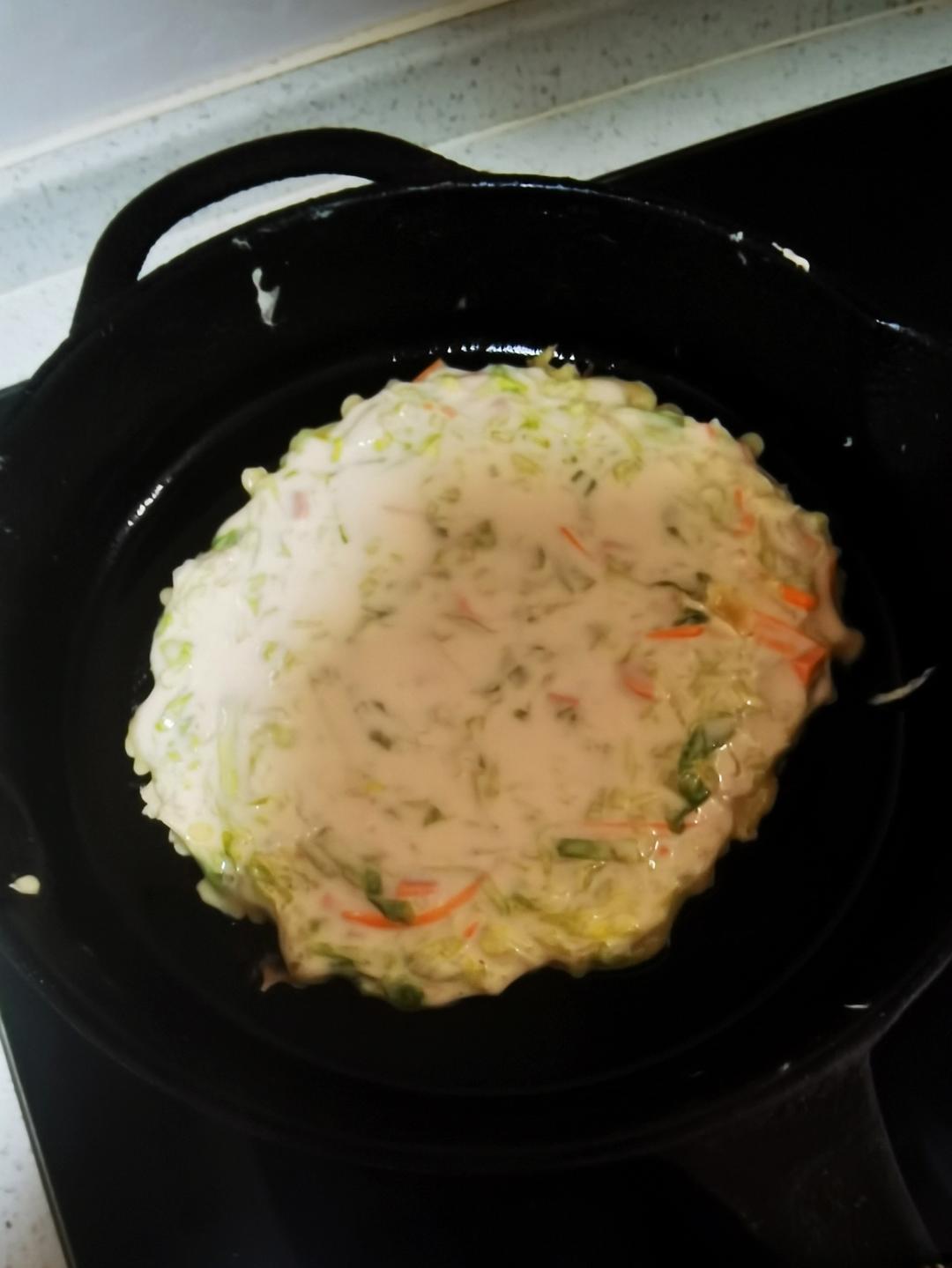 西生菜鲜虾大阪烧（超随意简易版）