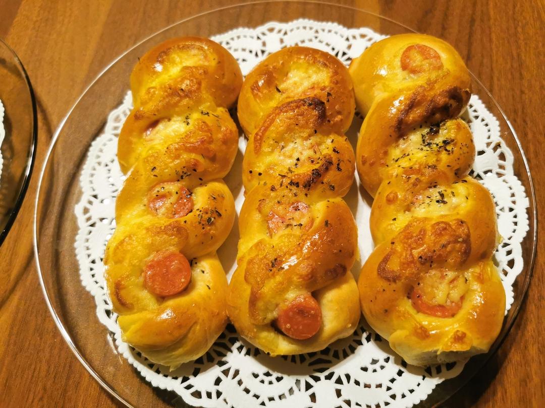 一次性发酵芝士香肠面包