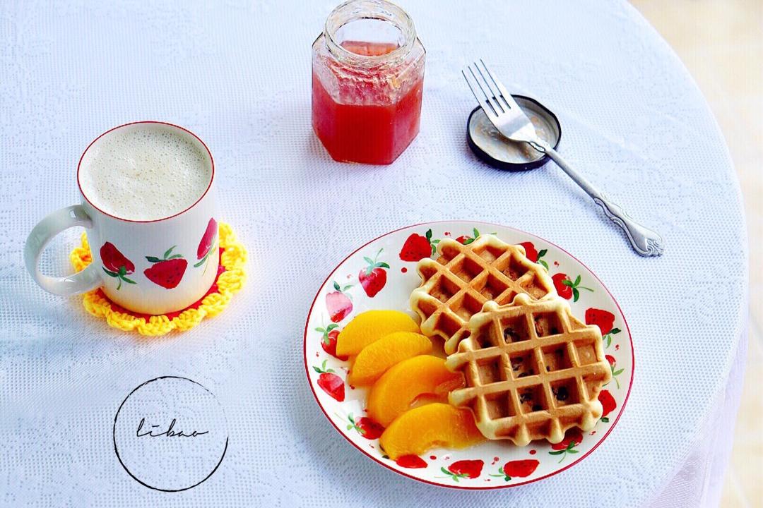 红豆麻薯华夫饼酵母版-【健康主食】