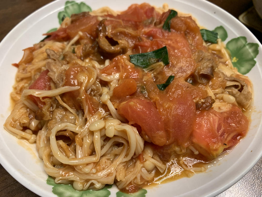 金针菇炒番茄