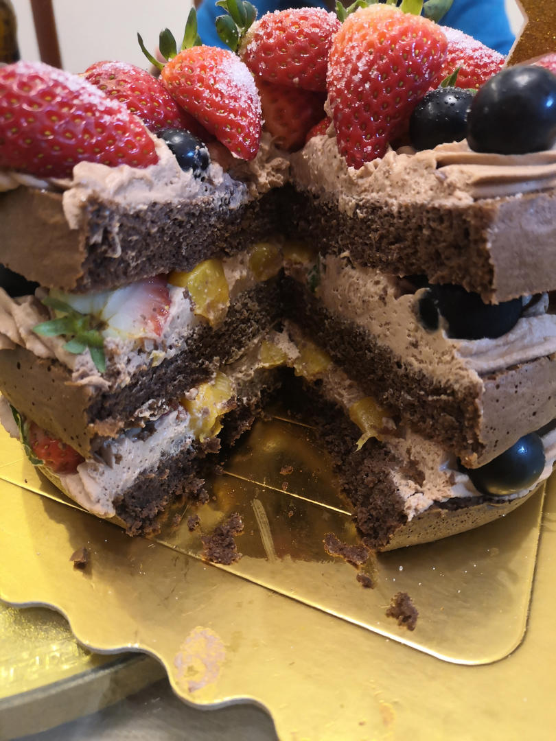 丽杰7199做的超详细 奶油巧克力生日裸蛋糕