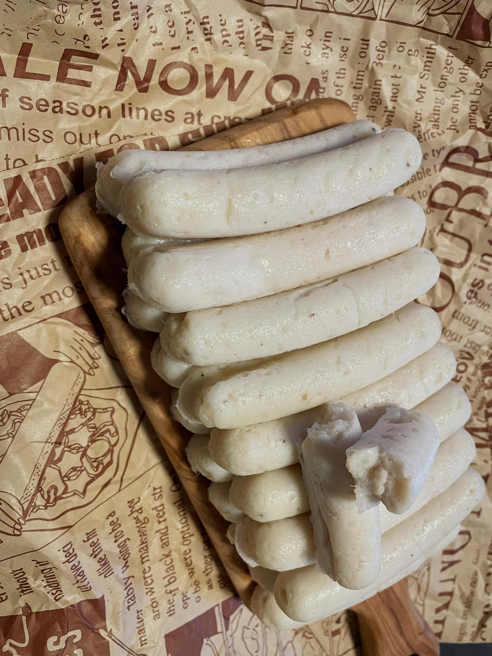 schieem做的脆弹爆汁的脆皮香肠清爽弹牙的鱼肉香肠