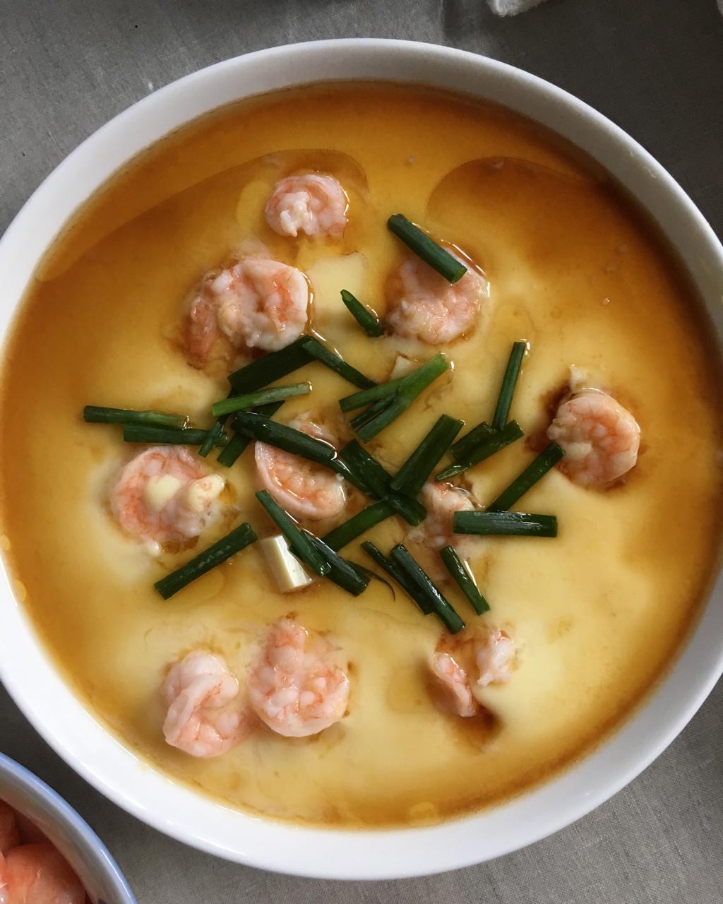 水蒸蛋的进阶吃法——虾仁豆腐蒸水蛋