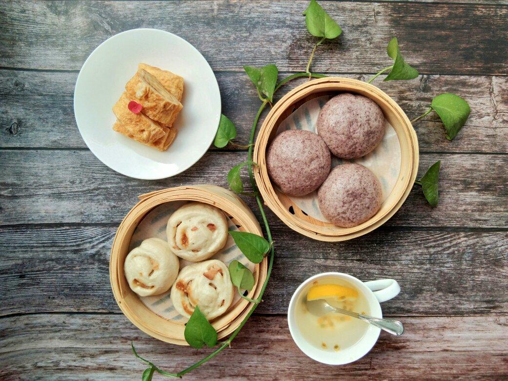 葱香培根手撕馒头卷
