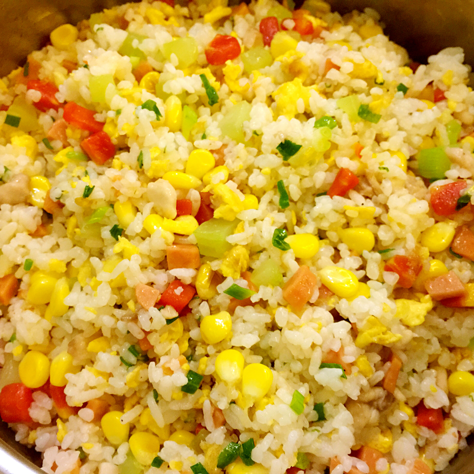 方便饭--玉米火腿肠炒饭