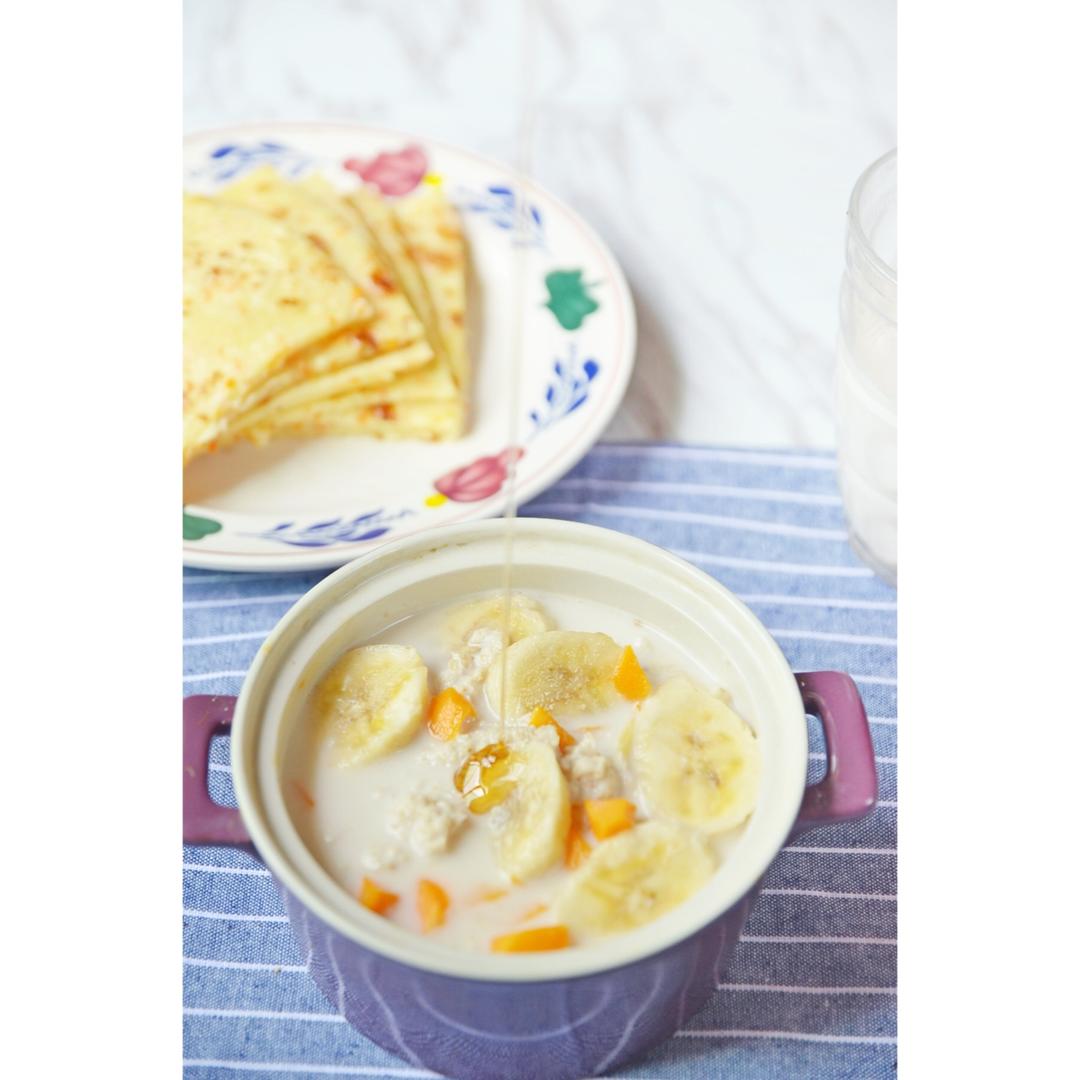 减肥之牛奶香蕉燕麦粥