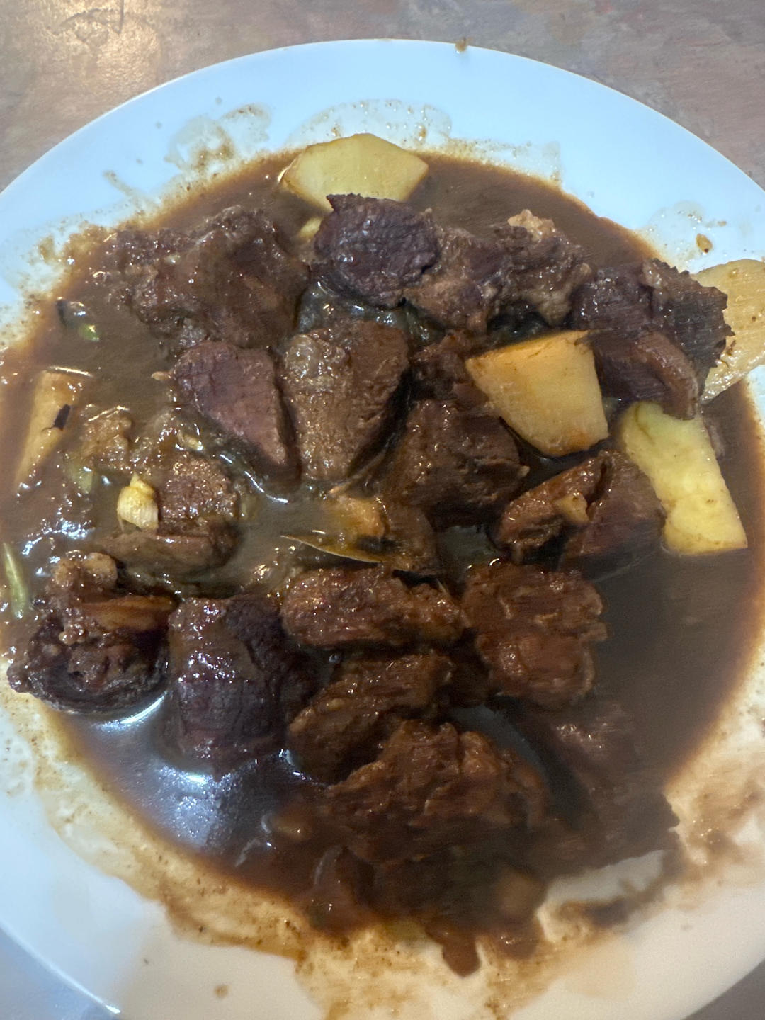被爸爸外婆连说好吃好吃的番茄土豆炖牛腱子