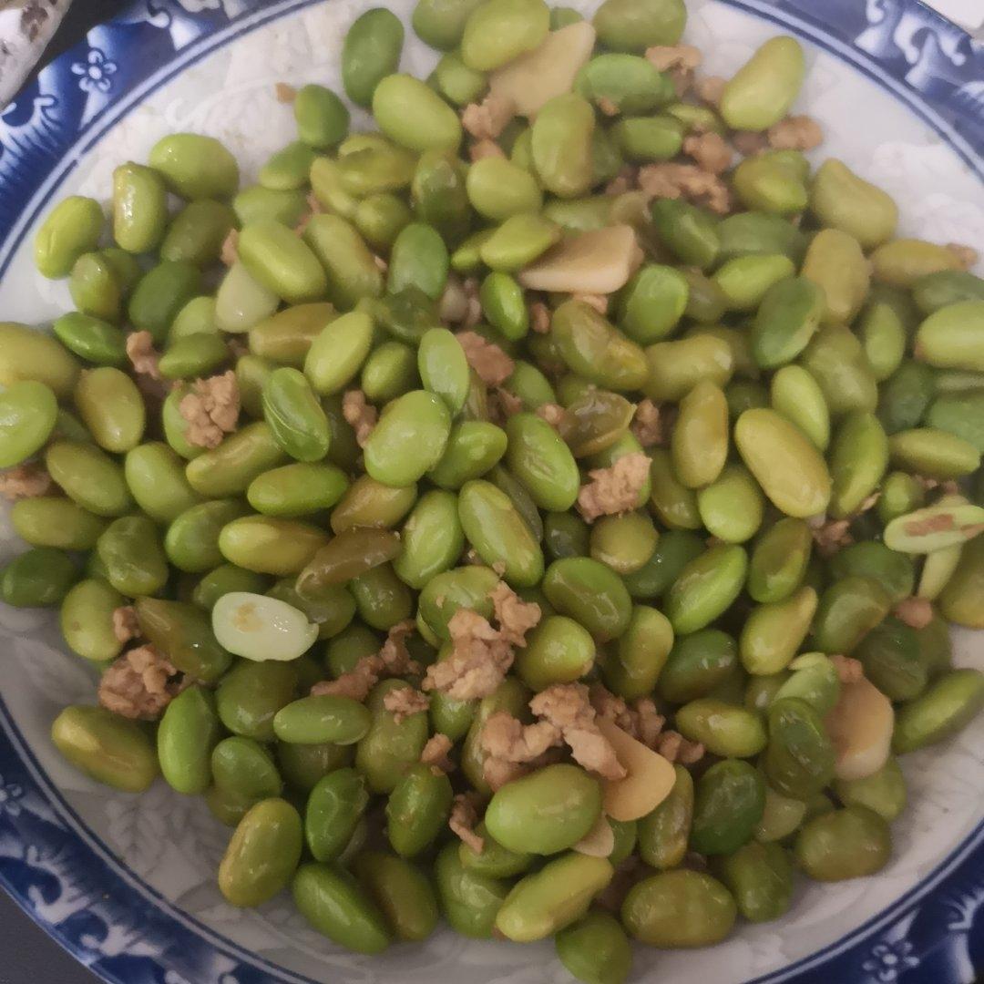 肉末炒毛豆，好吃到停不下来