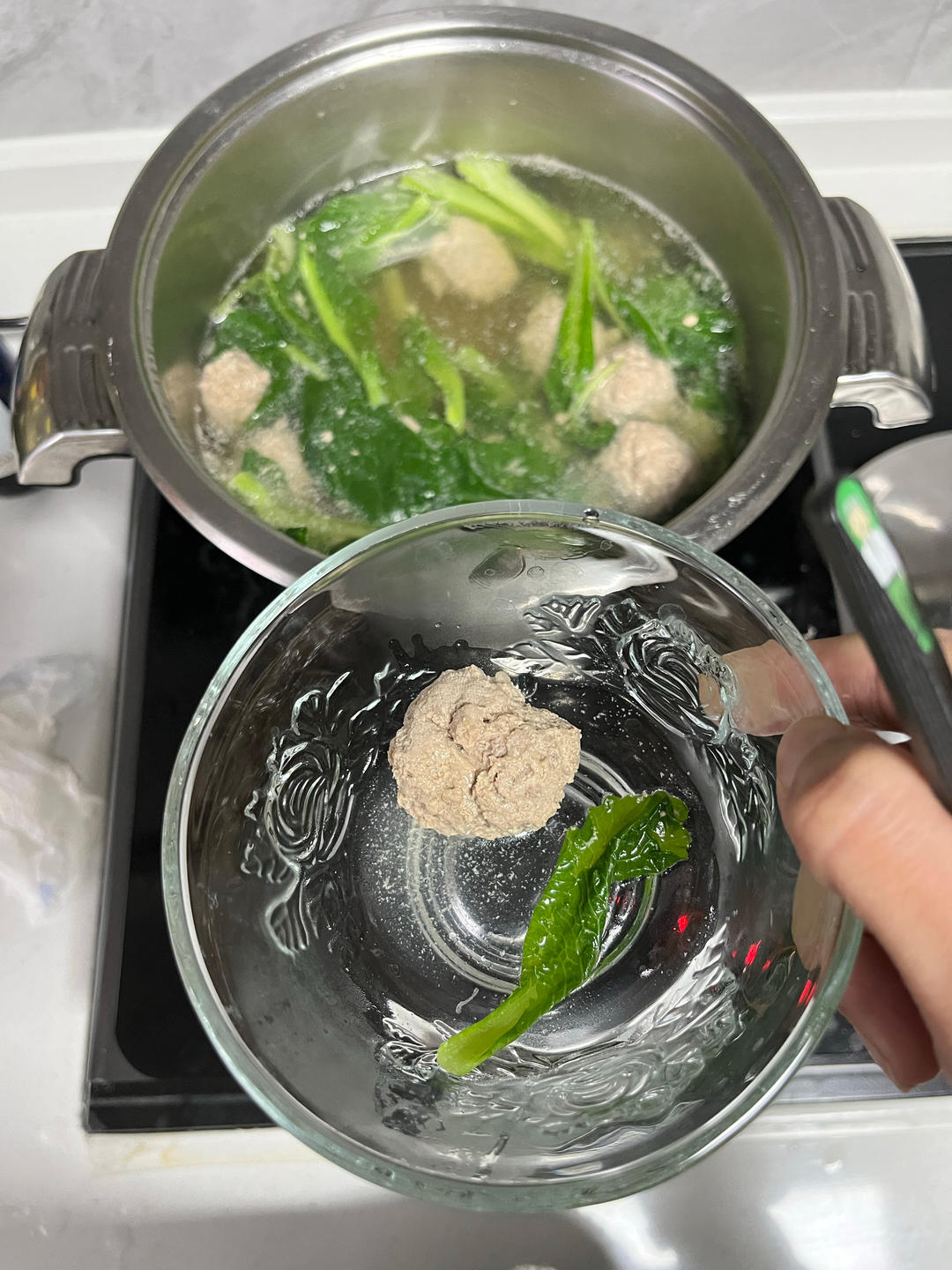 小白菜丸子汤