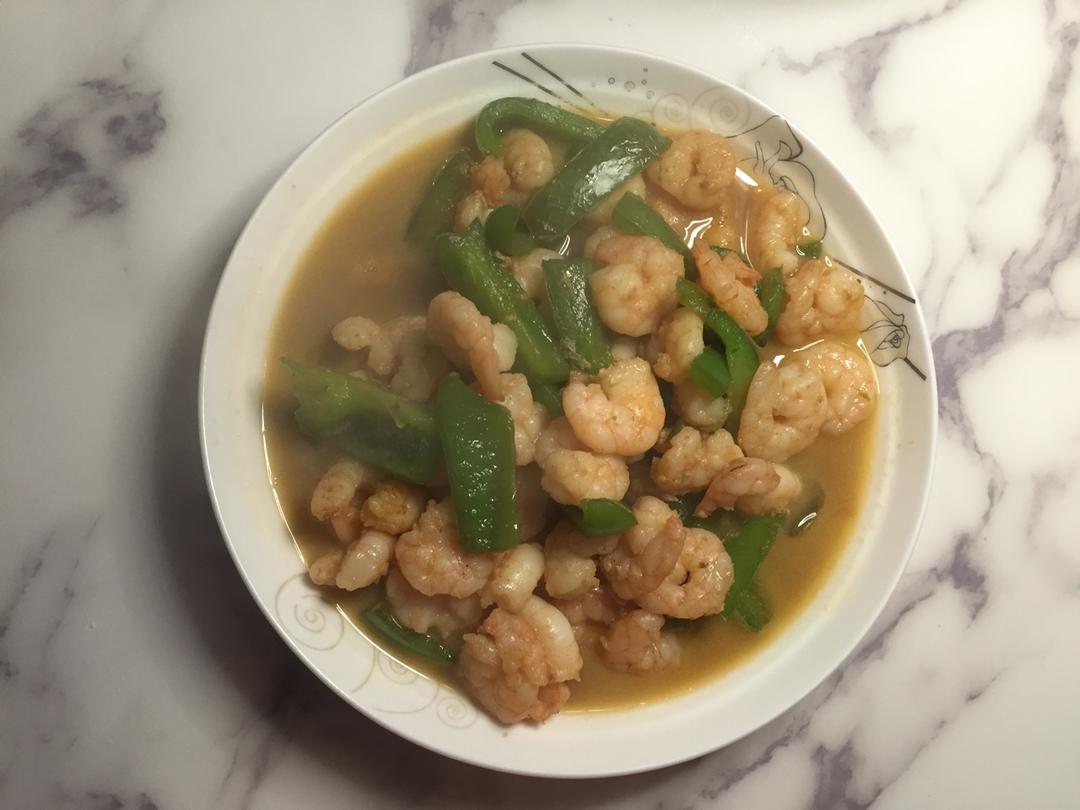虾仁炒青椒