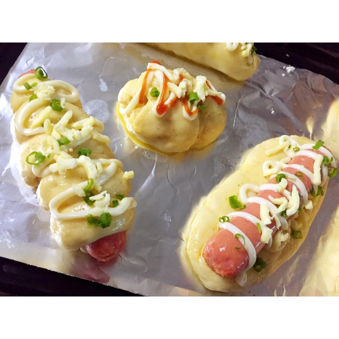 火腿肠早餐面包（一次发酵法）