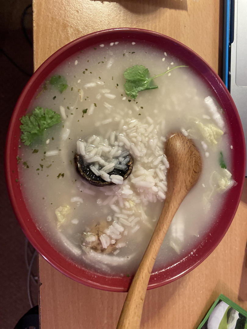 白菜香菇咸粥