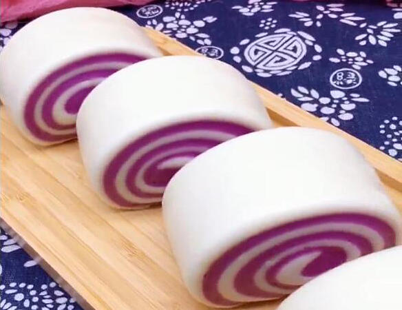 紫薯馒头卷（紫薯双色馒头）的做法