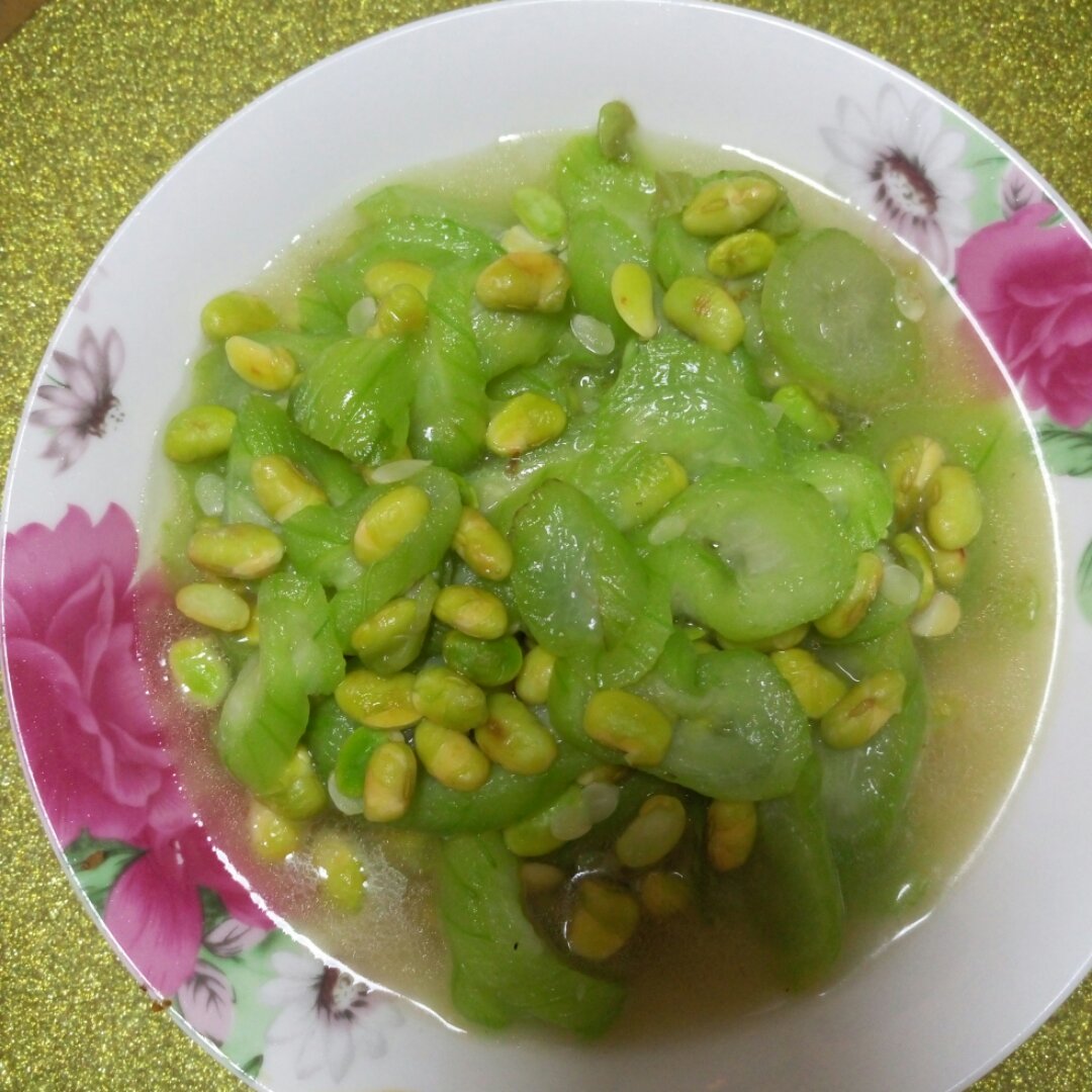 炒毛豆丝瓜