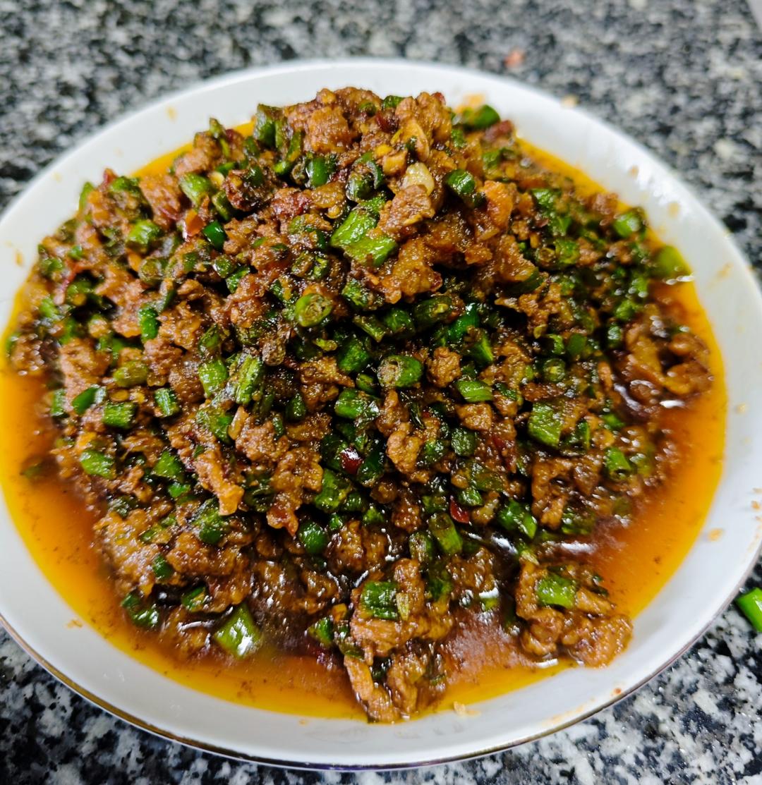 肉沫豆角下饭菜