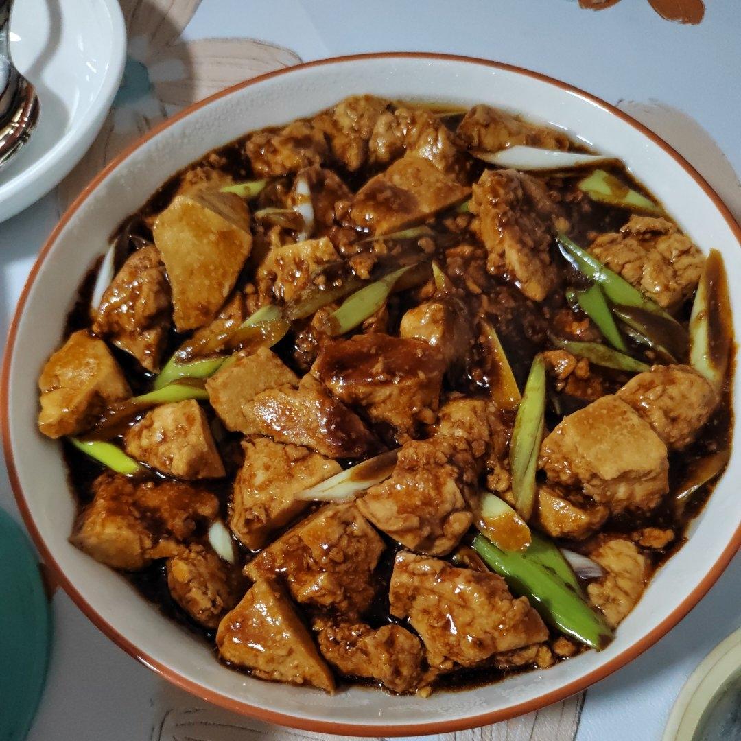 葱烧豆腐