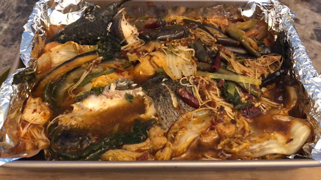 年夜饭硬菜 | 简易麻辣烤黑鱼（北鼎烤箱版）