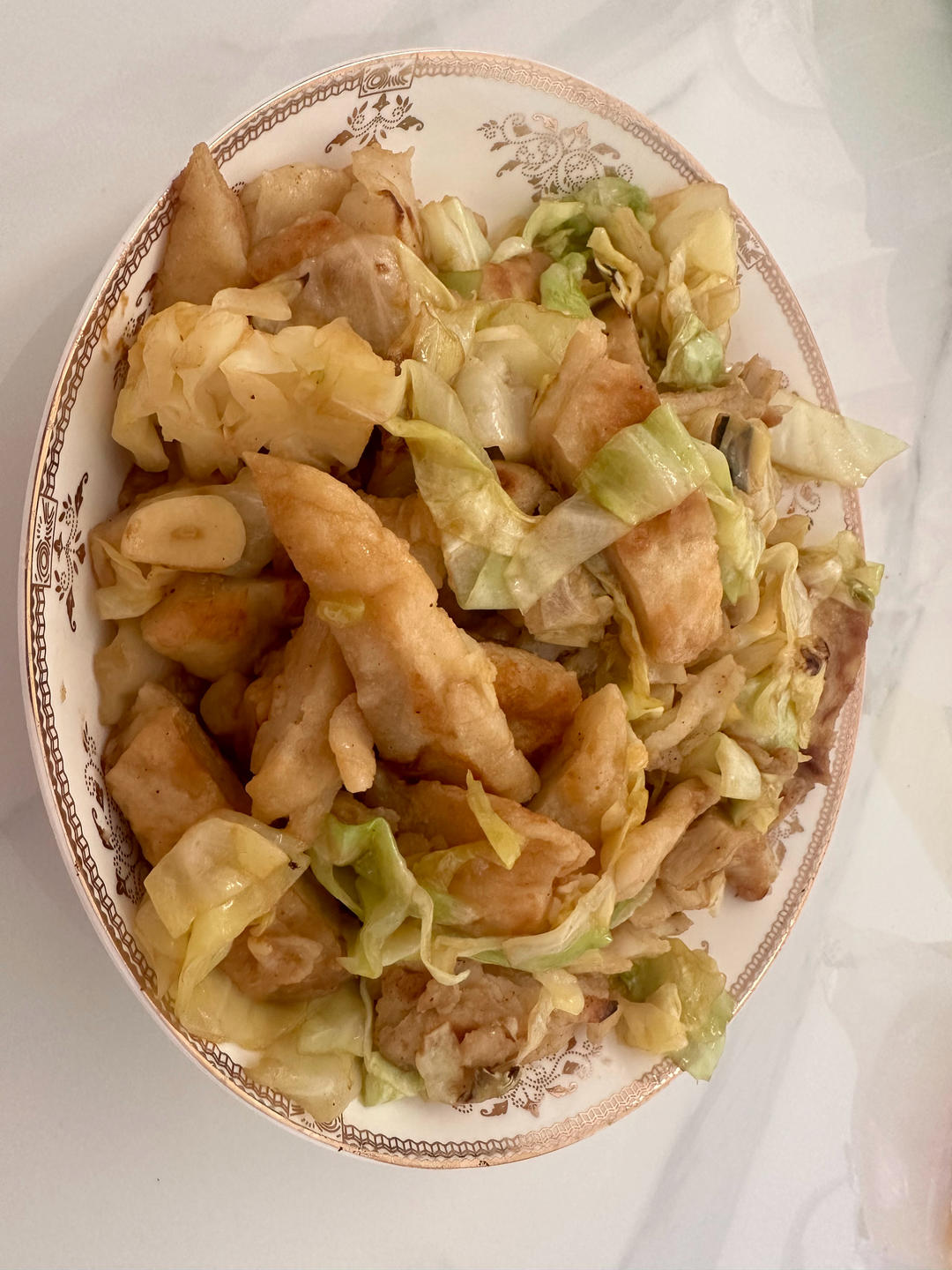 圆白菜肉炒饼
