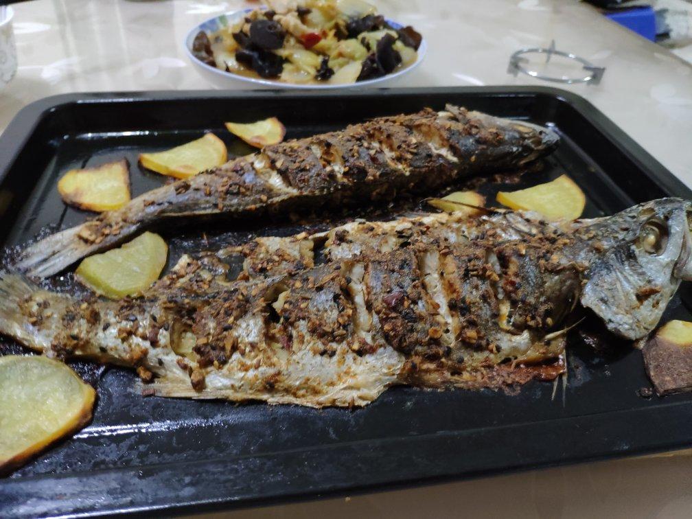 烤箱版懒人烤大黄花鱼