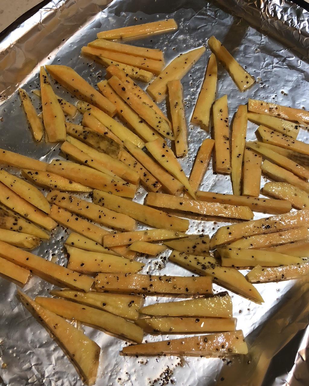 橄榄油焗红薯条