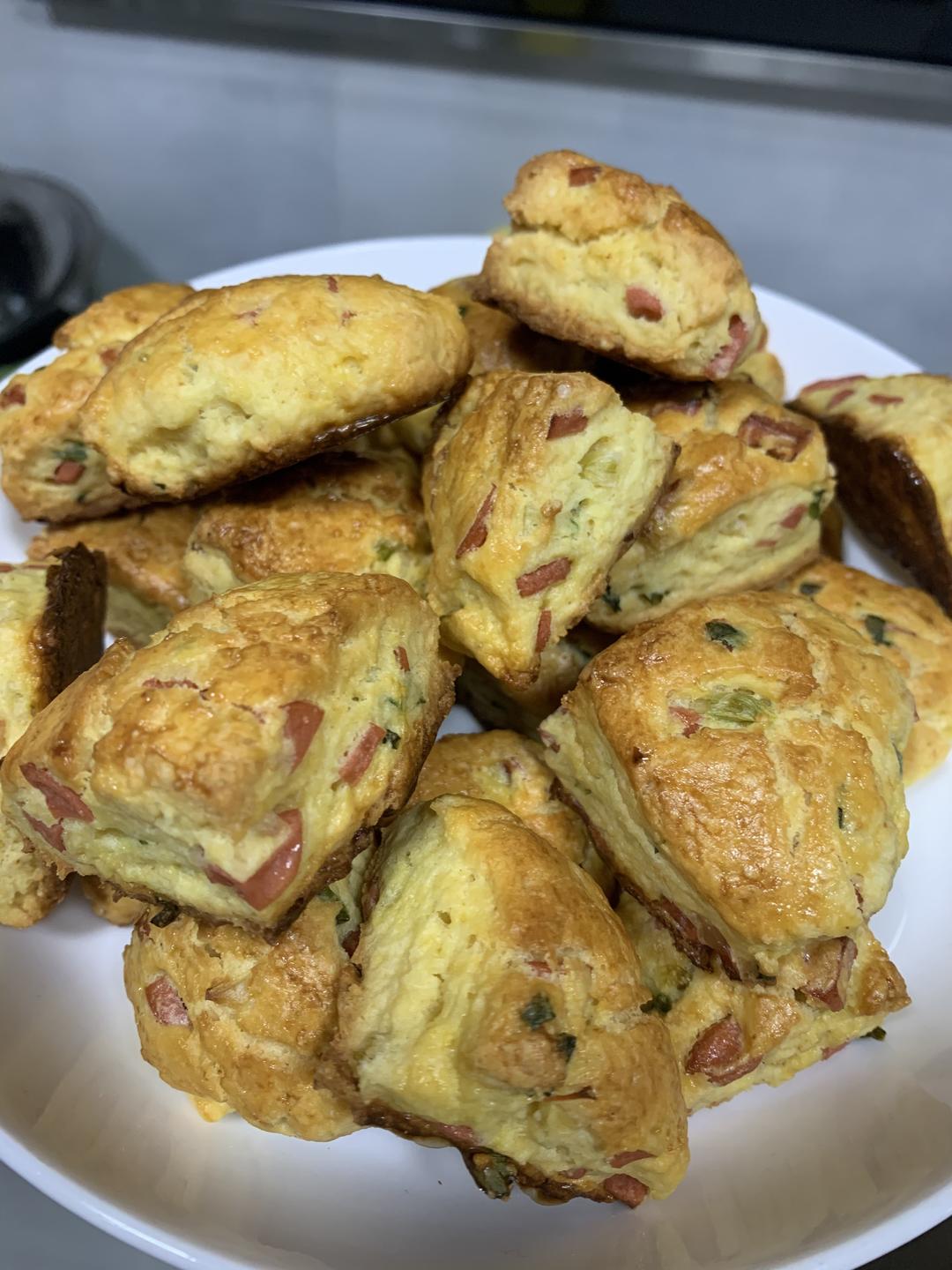 零失败烘焙小白咸味司康饼 火腿香葱scone