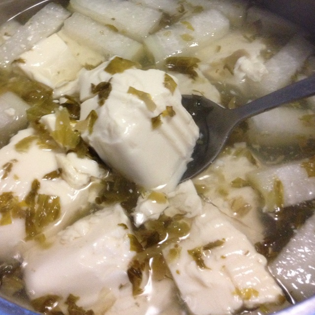 石锅雪菜嫩豆腐