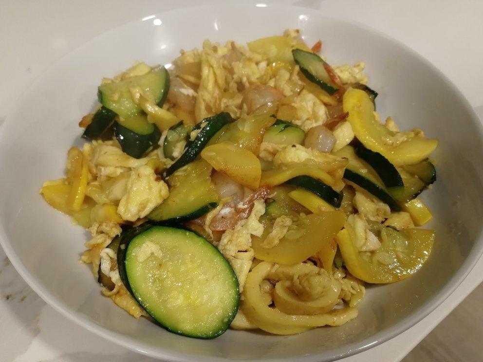 鸡蛋海米炒西葫芦 Dried Shrimp with Zucchini