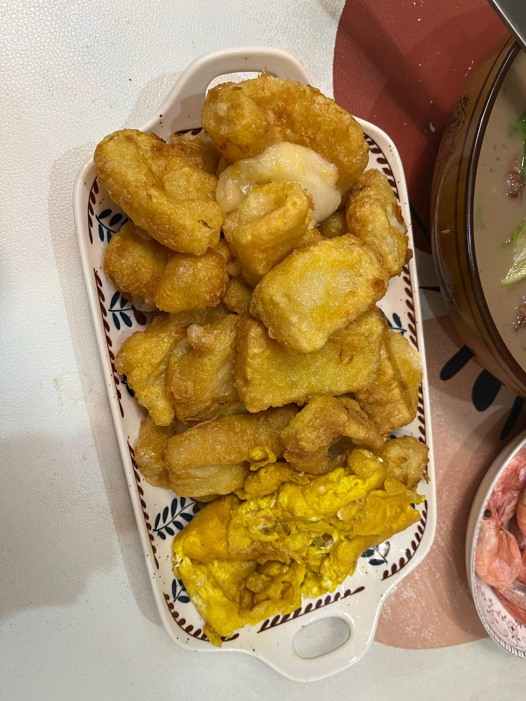 煎鸡蛋糍粑