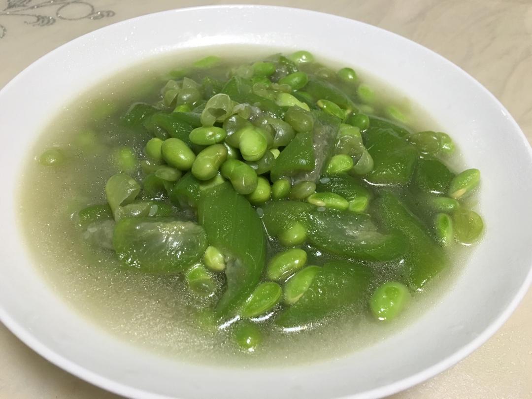 炒毛豆丝瓜