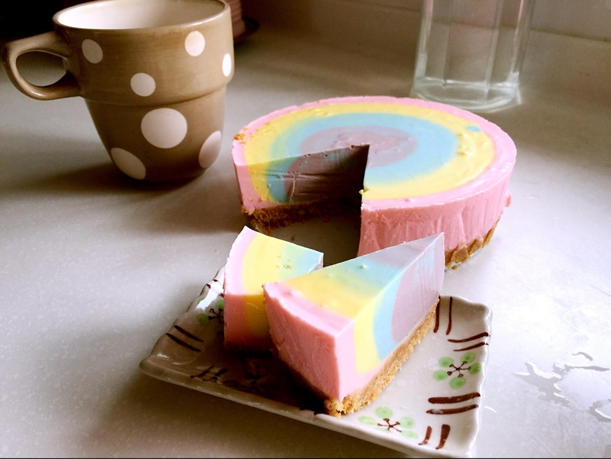 免烤箱彩虹慕斯蛋糕的做法